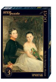 Puzzle 1500 Robertson Děti s papouškem (ze sbírek ruských muzeí)