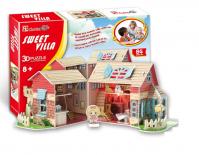 Puzzle 3D Dům „SLADKÁ VILA“ / led - 84 dílků