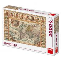 Mapa světa historická:  puzzle 2000 dílků