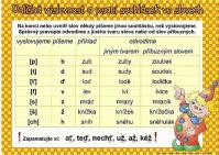 Odlišná výslovnost a psaní souhlásek / Rozlišujeme 10 slovních druhů (karta)