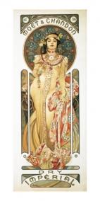 Pohled Alfons Mucha – Moët - Chandon, dlouhý