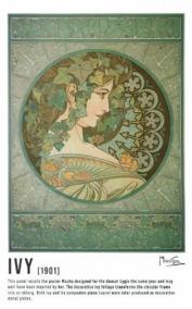 Spirálový blok Alfons Mucha - Ivy, linkovaný