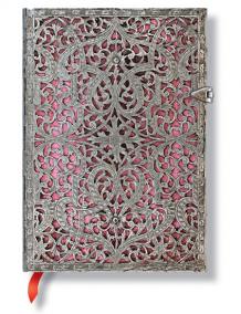 Zápisník - Blush Pink Silver Filigree, midi 120x170 Lined