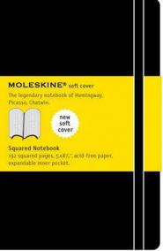 Moleskine: Zápisník měkký čtverečkovaný černý L